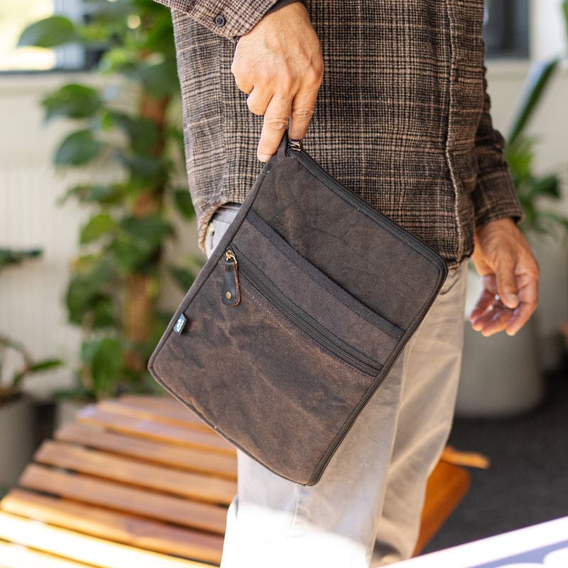 Pochette pour ordinateur portable de voyage délavée – Anthracite