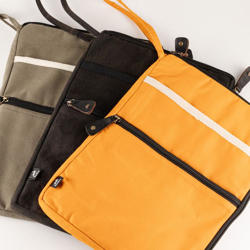 Pochette de voyage pour ordinateur portable en toile – Orange