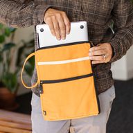 Pochette de voyage pour ordinateur portable en toile – Orange