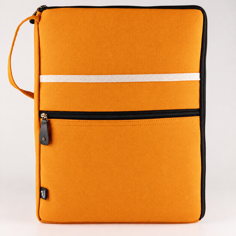 Grande pochette pour ordinateur portable en toile – Orange