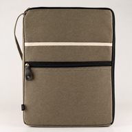 Grande pochette pour ordinateur portable en toile – Olive