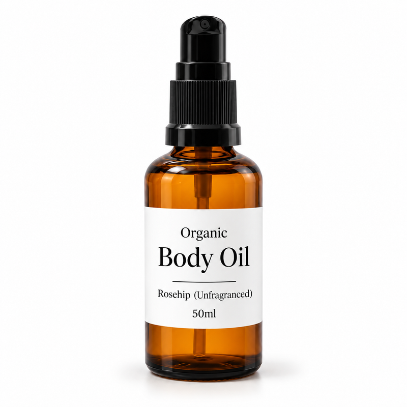 10x Huile Corporelle Bio 50ml - Rose Musquée (Sans Parfum) - Sans Étiquette