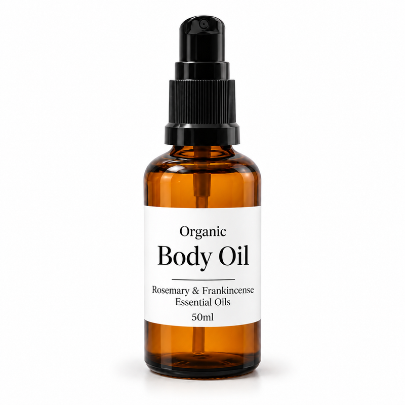 10x Huile Corporelle Bio 50ml - Romarin & Encens - Sans étiquette