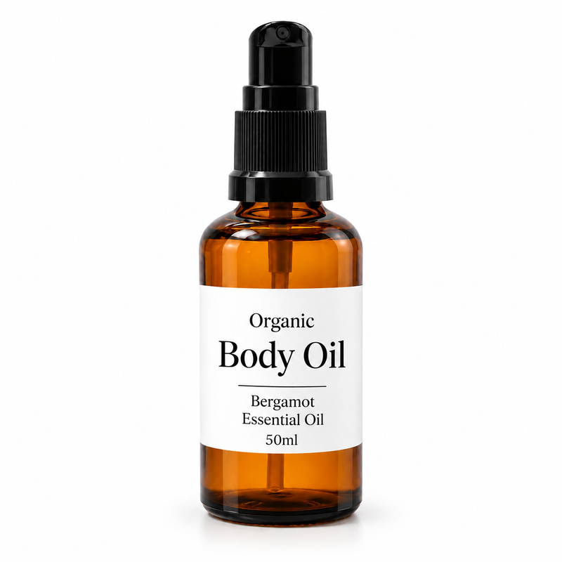 10x Huile Corporelle Bio 50ml - Bergamote - Sans étiquette