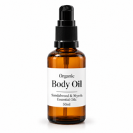 10x Huile Corporelle Bio 50ml - Santal & Myrrhe - Sans étiquette