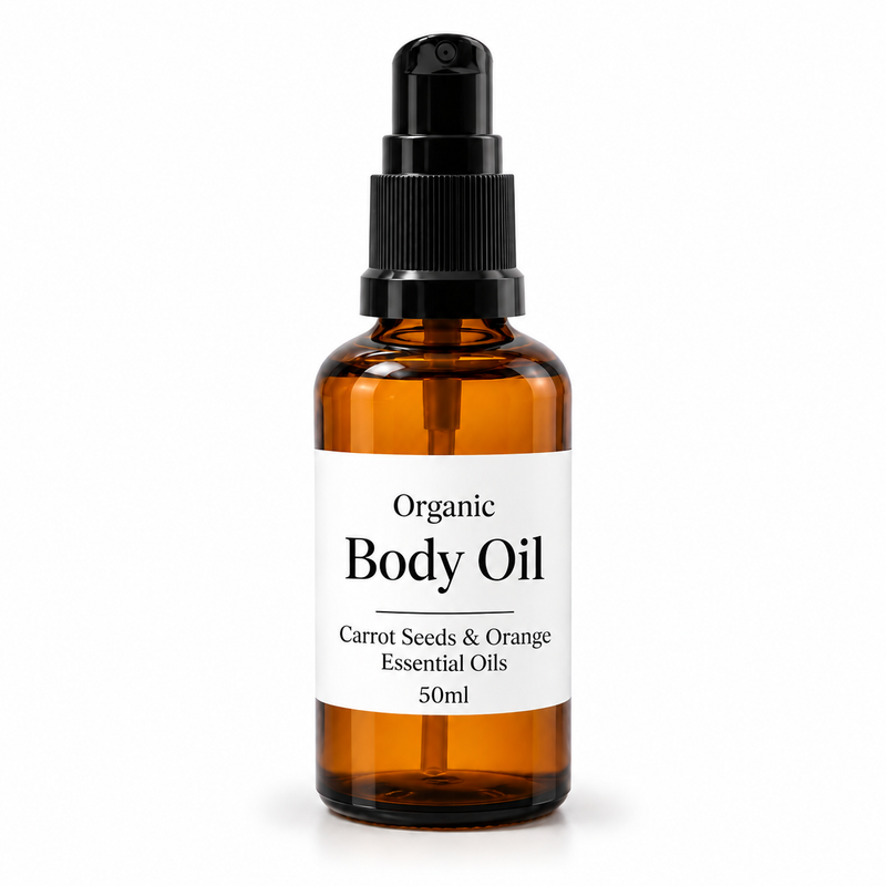 10x Huile Corporelle Bio 50ml - Carotte & Orange - Sans étiquette