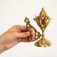 Grand brûleur pour cônes d'encens avec poignée