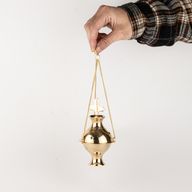 Brûle-encens suspendu en laiton - Croix