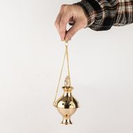 Brûle-encens suspendu en laiton - Om