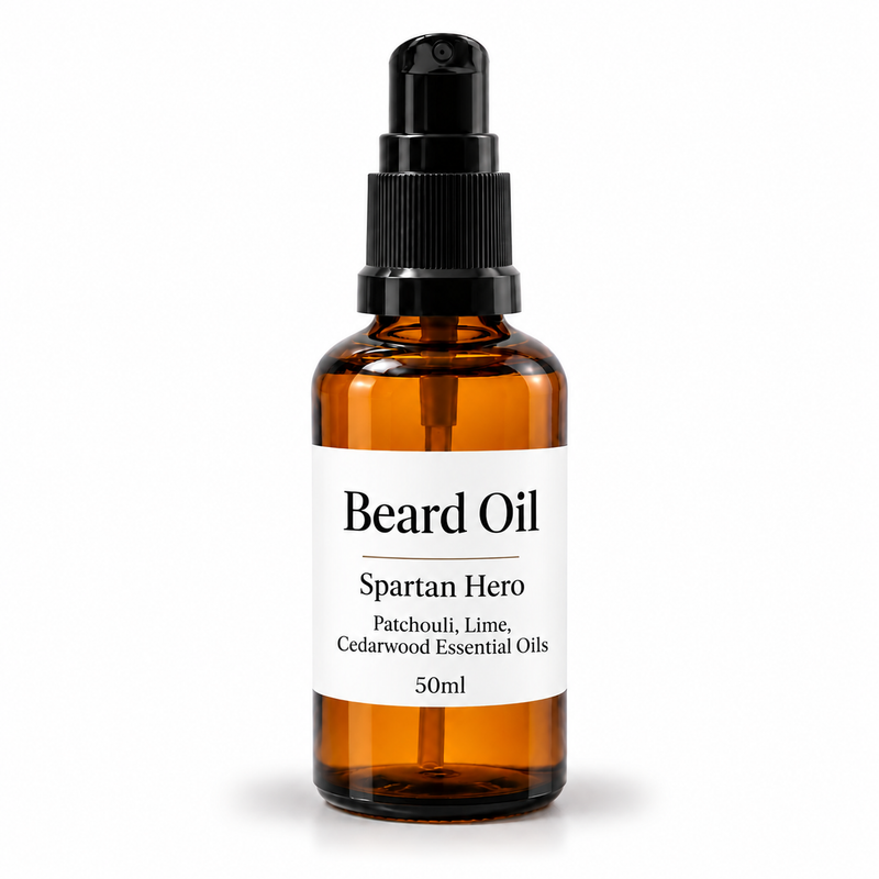 Huile à barbe 50 ml - Spartan Hero - Sans étiquette