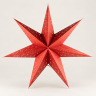Lampe Étoile - Rouge Chance - Sept Branches - 60 cm