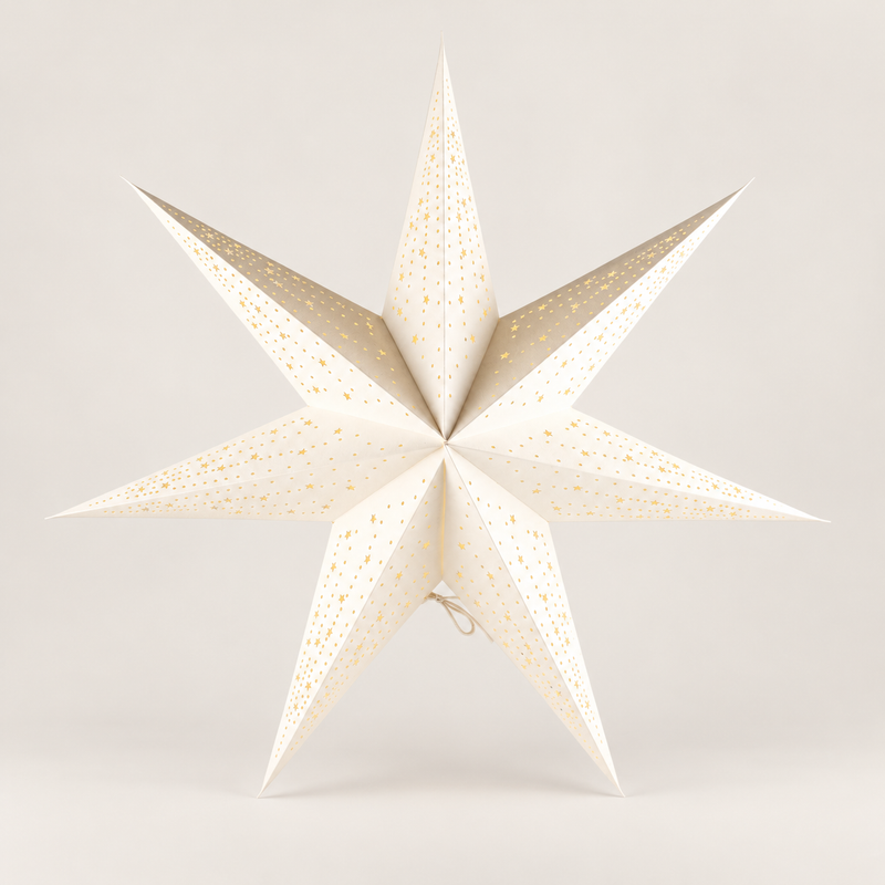Étoile Lumineuse - Blanc Classique - Sept Branches - 60 cm