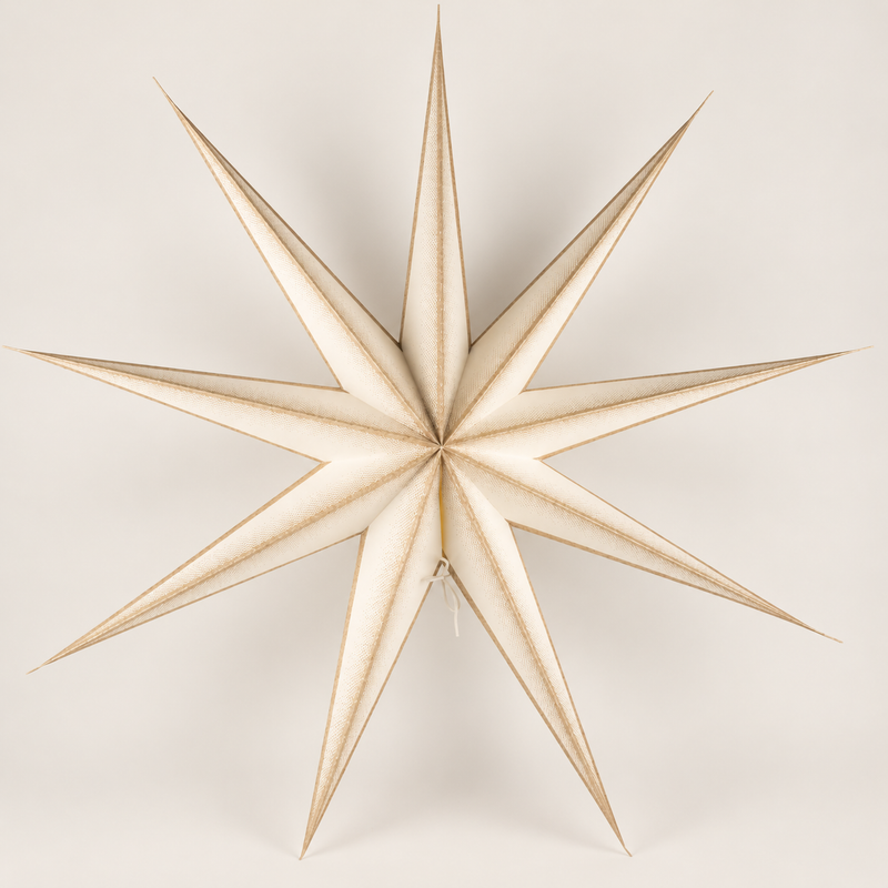 Étoile Lumineuse - Super Nova Champagne Pailletée Neuf Branches - 90cm