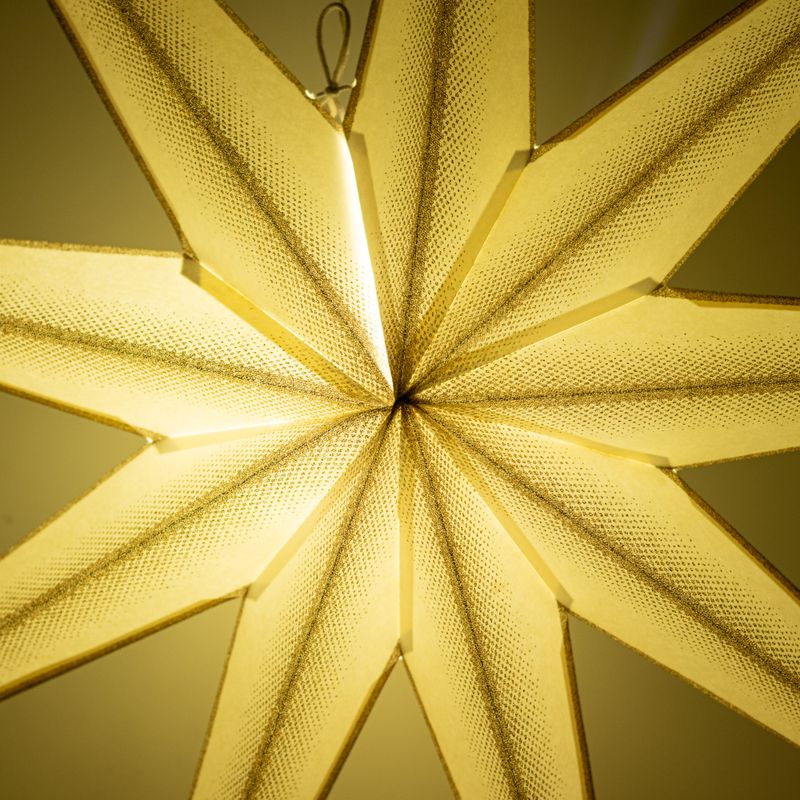 Étoile Lumineuse - Super Nova Champagne Pailletée Neuf Branches - 90cm