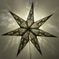 Lampe Étoile - Aurore Boréale Noire à Sept Branches - 60 cm