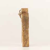 Petit Ange Halo en Bois de Manguier - Émail Blanc
