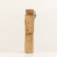 Petit Ange Halo en Bois de Manguier - Émail Blanc