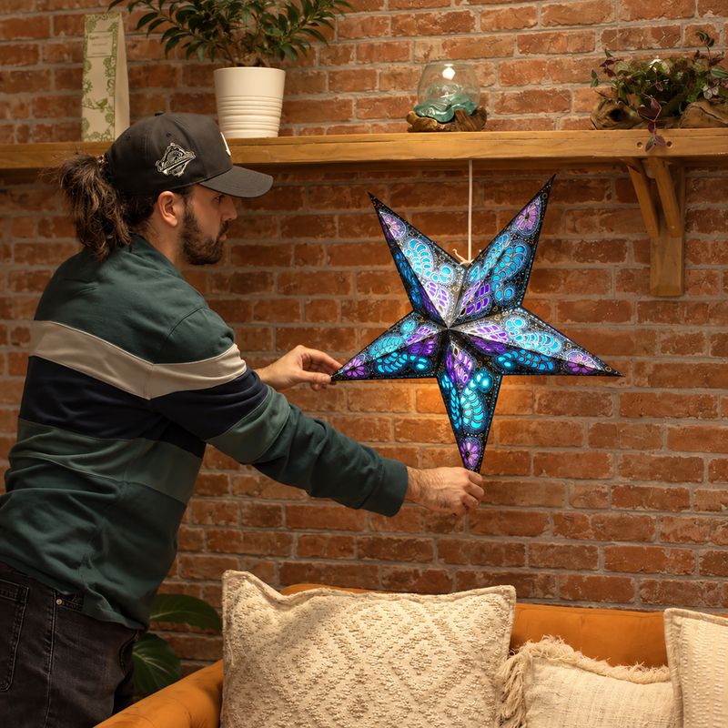 Pack de démarrage Lampes Étoiles en Papier – 20 unités avec câbles et ampoules