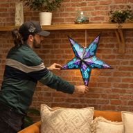 Pack de démarrage Lampes Étoiles en Papier – 20 unités avec câbles et ampoules