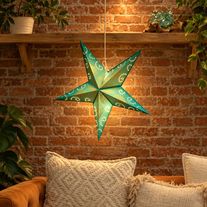 Pack de démarrage Lampes Étoiles en Papier – 20 unités avec câbles et ampoules