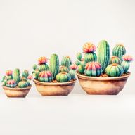 Plantes d'Intérieur en Bois - Mini Jardin de Cactus