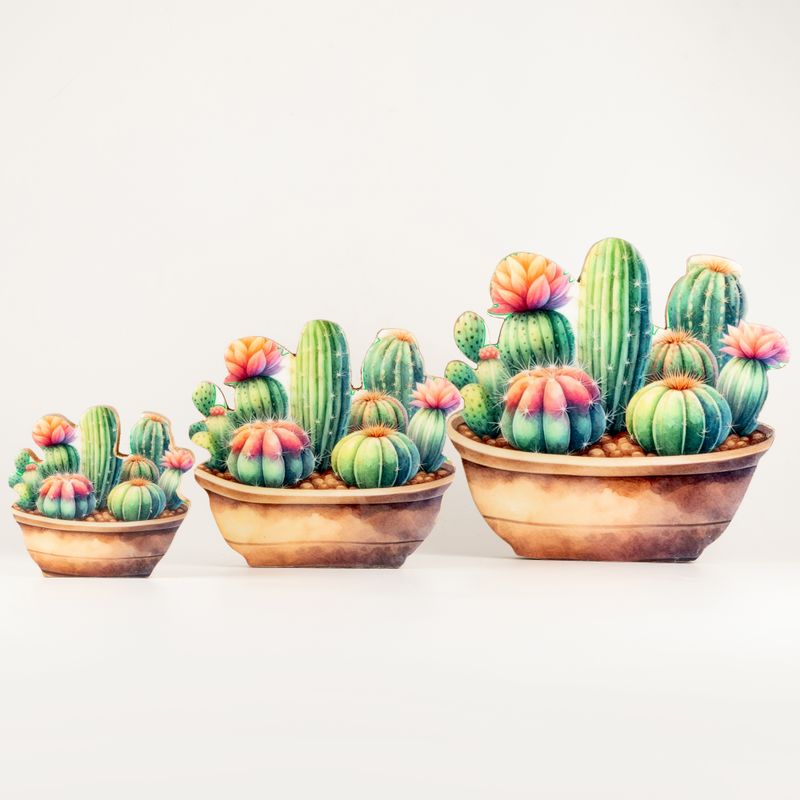 Plantes d'Intérieur en Bois - Mini Jardin de Cactus