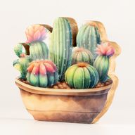 Plantes d'Intérieur en Bois - Jardin de Cactus Moyen