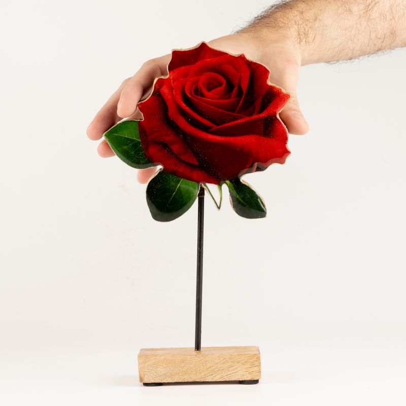 Plantes d'Intérieur en Bois - Grande Rose Unique
