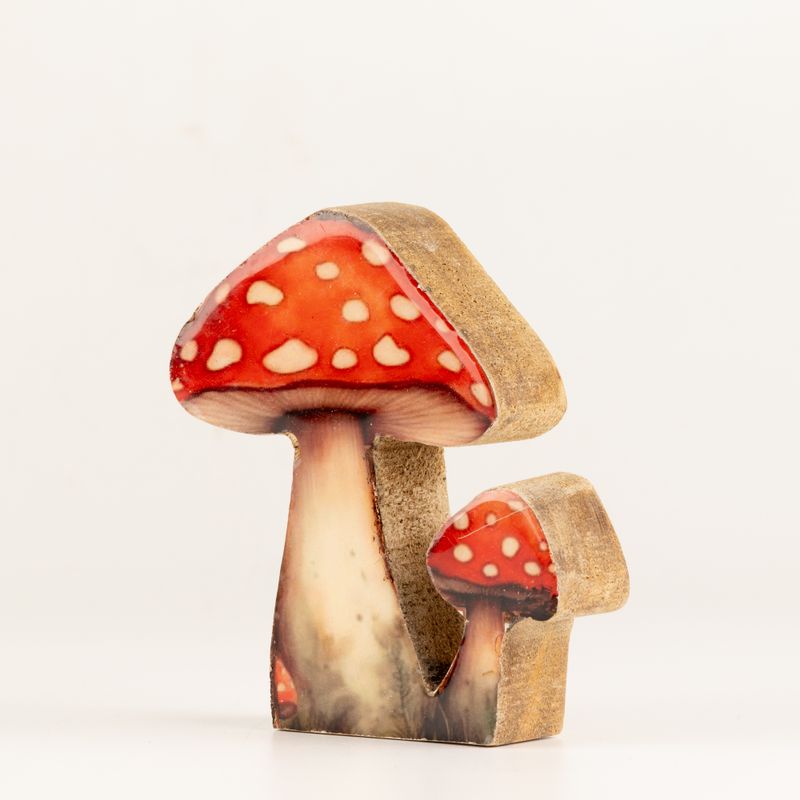 Plantes d'Intérieur en Bois - Mini Champignon Rouge