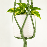 Suspension pour Plante en Macramé Simple - Vert