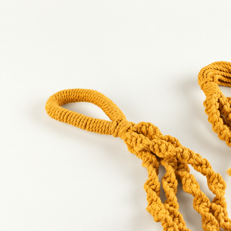 Suspension pour Plante en Macramé Simple - Moutarde