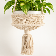 Grand Porte-Pot en Macramé - Naturel