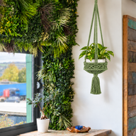 Grand Porte-Plante en Macramé - Vert