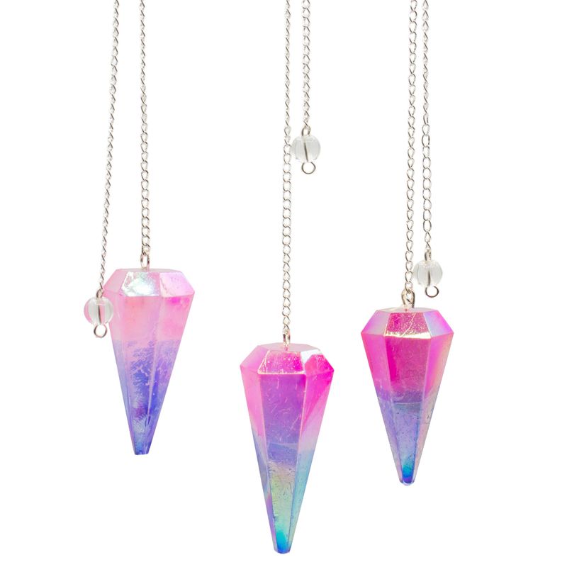 Pendule à Six Faces - Cristal Aurora Rose et Bleu