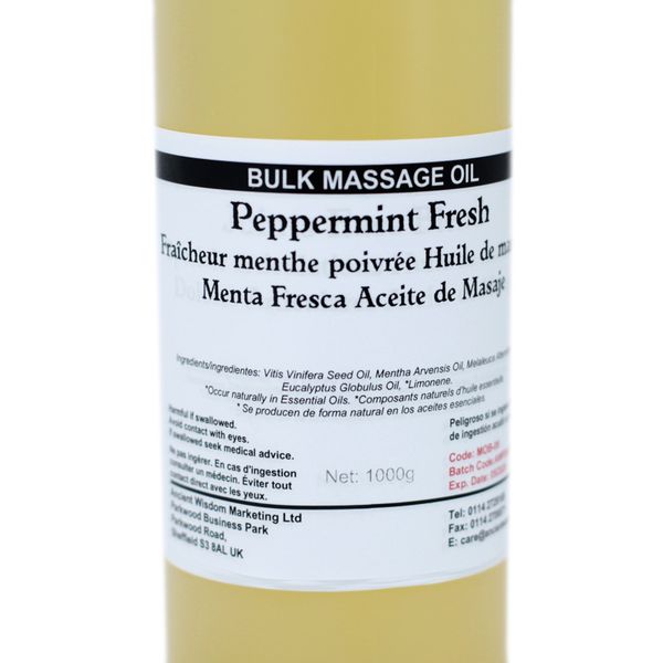 Huile de bain et de Massage - Fraicheur Menthe Poivrée 1L