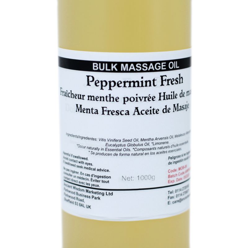 Huile de bain et de Massage - Fraicheur Menthe Poivrée 1L