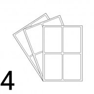 Kraft Marron - 4 Étiquettes A4 Bords Ronds