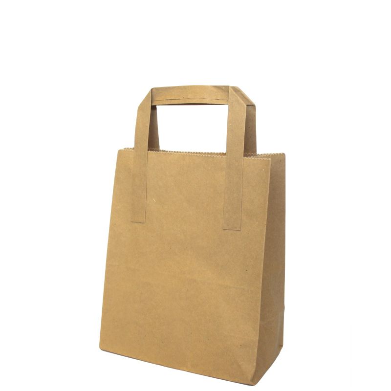 Moyen Sac Papier Kraft - Anses Plates (260 x 140 x 300 mm)