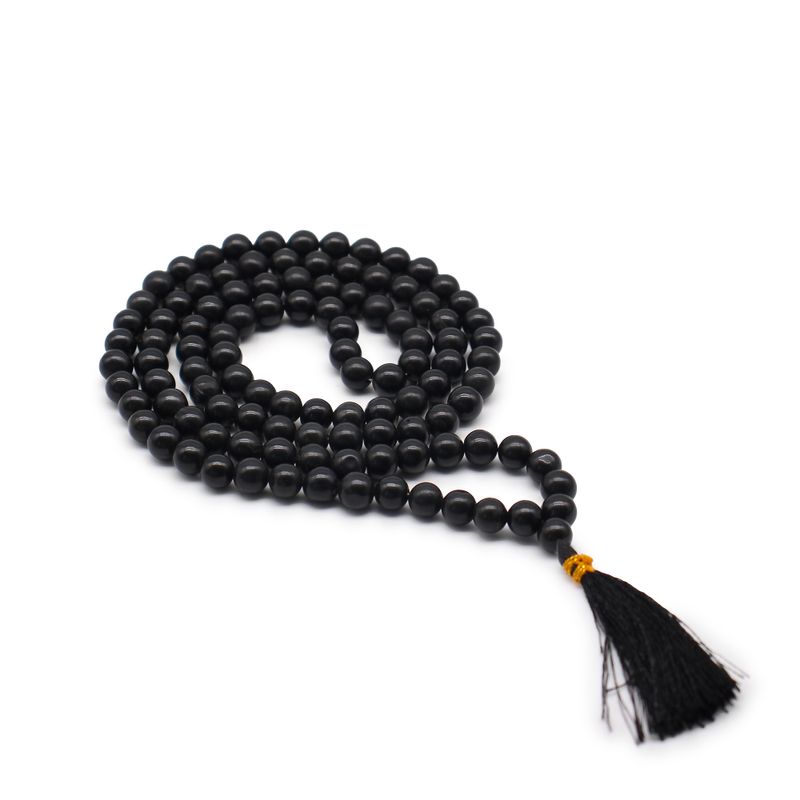 Mala tibétain Agate noir