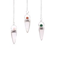 Pendules Cone Cristal de roche & Anneau argenté