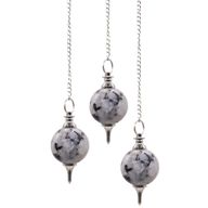 Pendule Sphère - Pierre de lune papillon