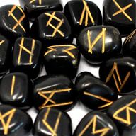 Pierres Runiques & Sachet - Agate Noire