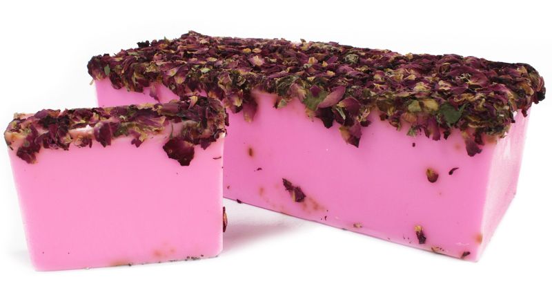 Lot de 13 Tranches de Savons Rose & Pétales de Rose - 100g