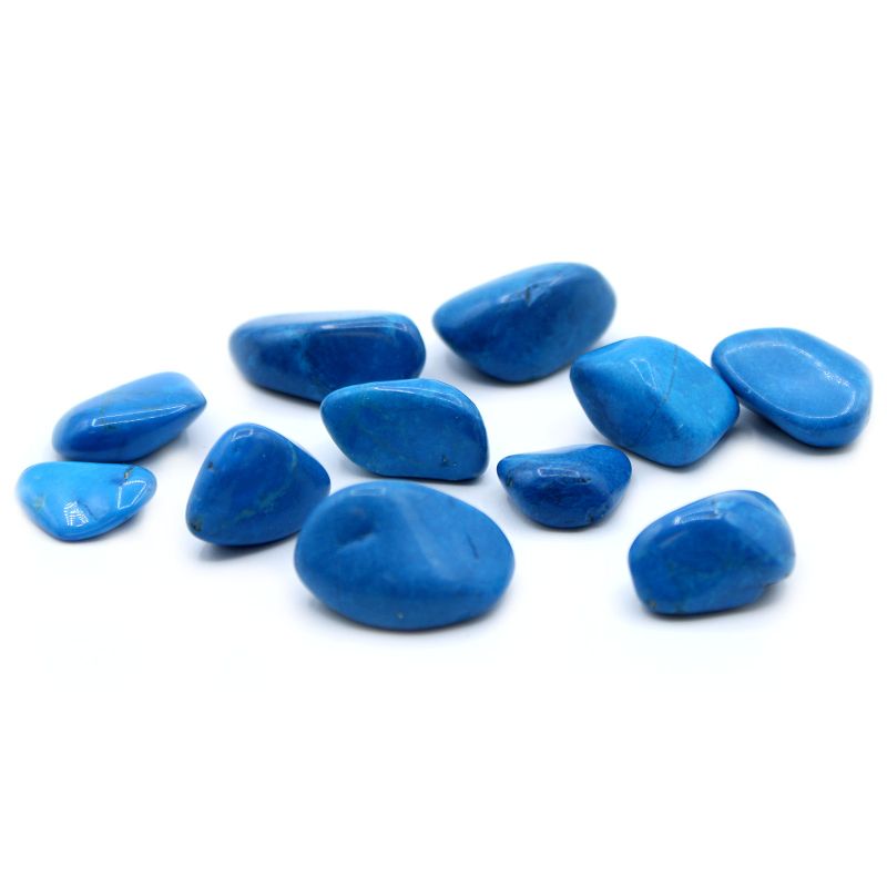 Larges Pierres Roulées - Howlite Bleue