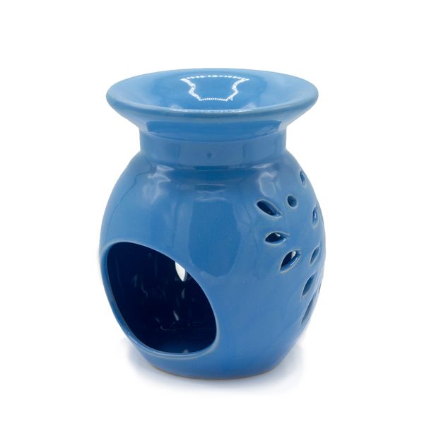 Brûleur à Huile Floral - Bleu