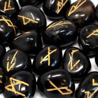 Pierres Runiques Indiennes dans sachet - Onyx Noir