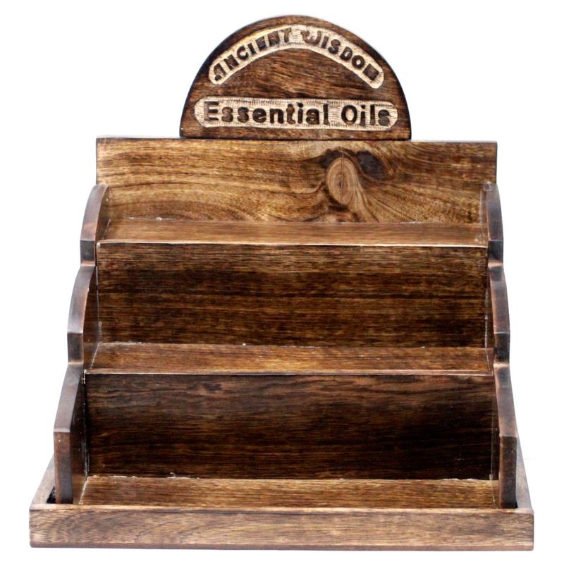 Présentoir en bois de manguier pour Huiles Essentielles / Huiles Parfumées