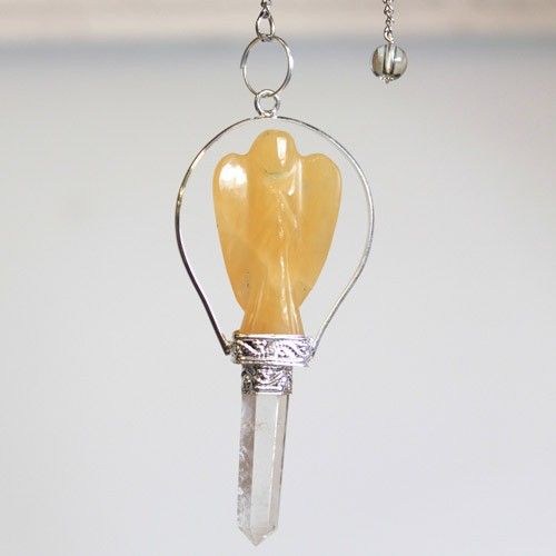 Pendules ange - Quartz jaune