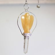 Pendules ange - Quartz jaune