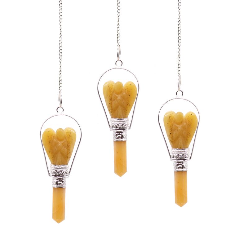 Pendules ange - Quartz jaune